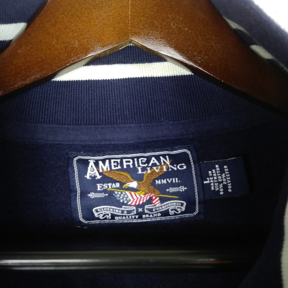 NWT American Living Navy Resort Half Zip Pullover - Picture 4 of 7